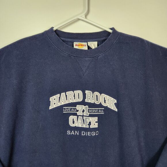 Vtg 90s Hard Rock Cafe Sweater Sz XL San Diego CA Embroidered Streetwear Retro - Picture 2 of 7